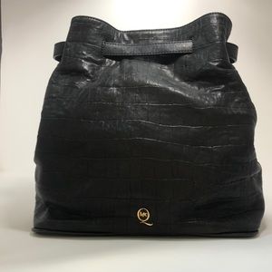 MCQ - by Alexander McQueen leather croc bucket bag